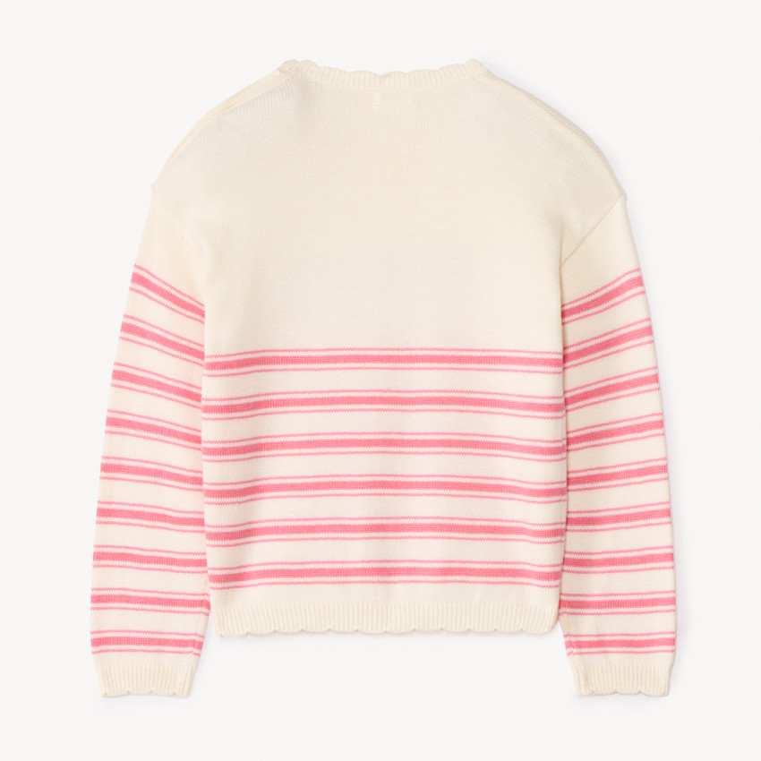 Suéter de rayas de punto con motivos fantasía para niña 