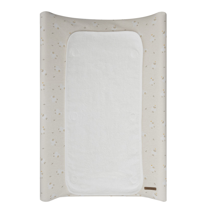 Funda de cambiador con estampado de ovejas La Vie à la Ferme beige 