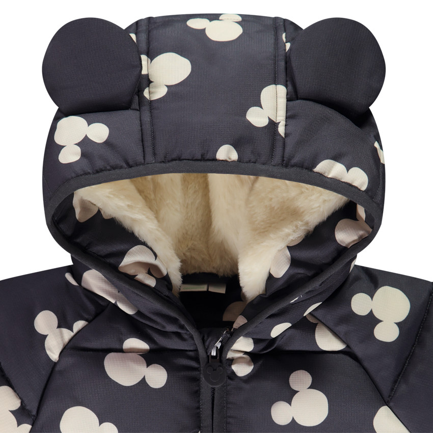 Chaleco de sherpa con estampado Mickey Disney y capucha con relieve 
