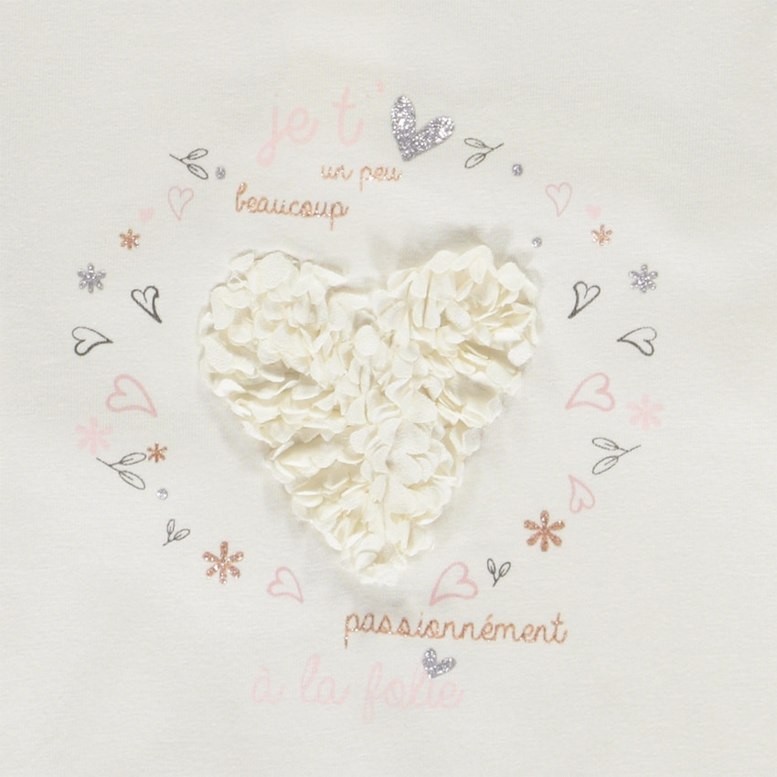 Camiseta de manga larga abullonada con estampado 3D para niña 