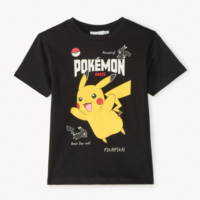 Camiseta de manga corta con estampado de Pikachu Pokémon para niño 