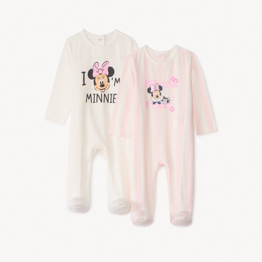 Conjunto de 2 pijamas de jersey de Minnie Disney para niña bebé 