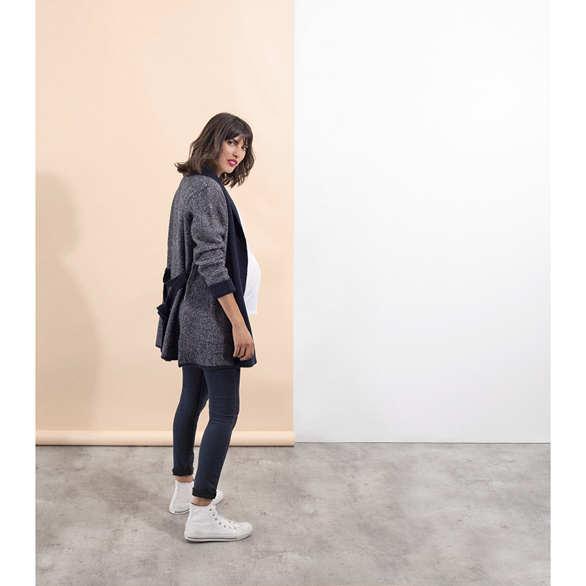 Chaqueta de premamá de punto sin botones 