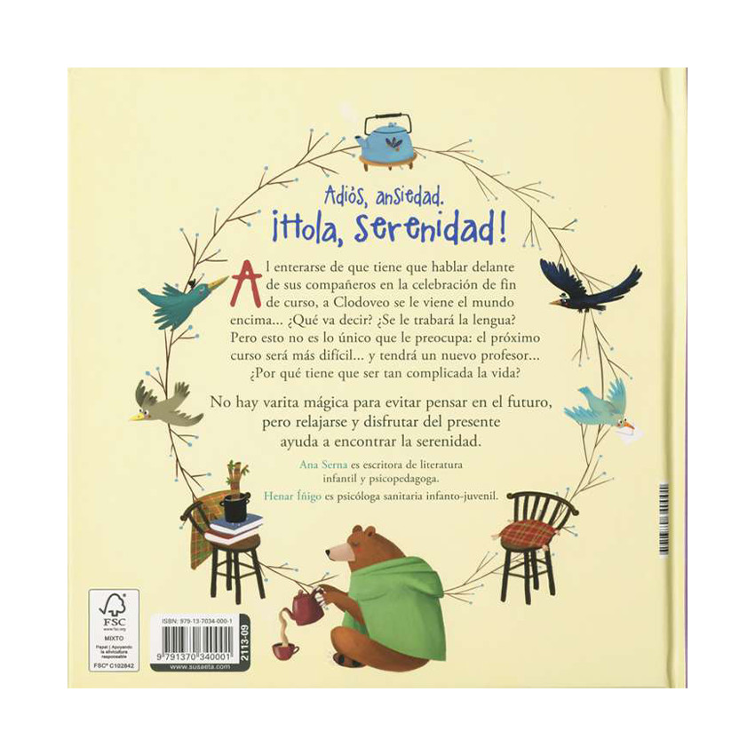 Cuento Adiós, ansiedad. ¡Hola Serenidad! +5 años 