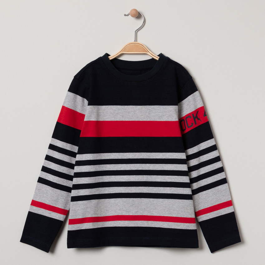 Camiseta de manga larga de jersey con raya 