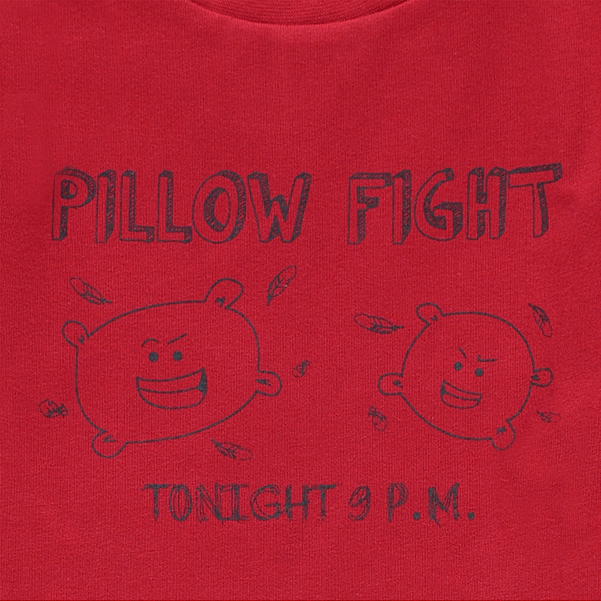 Pijama de punto bicolor con mensaje y personajes estampados 