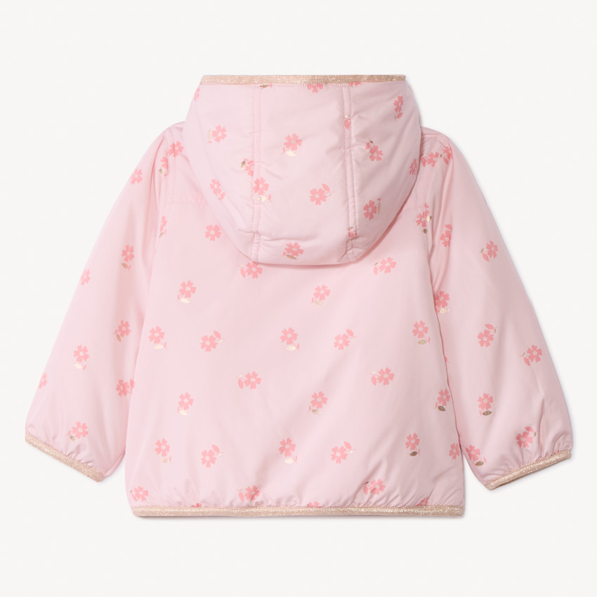 Cortavientos impermeable con estampado de flores para bebé niña 