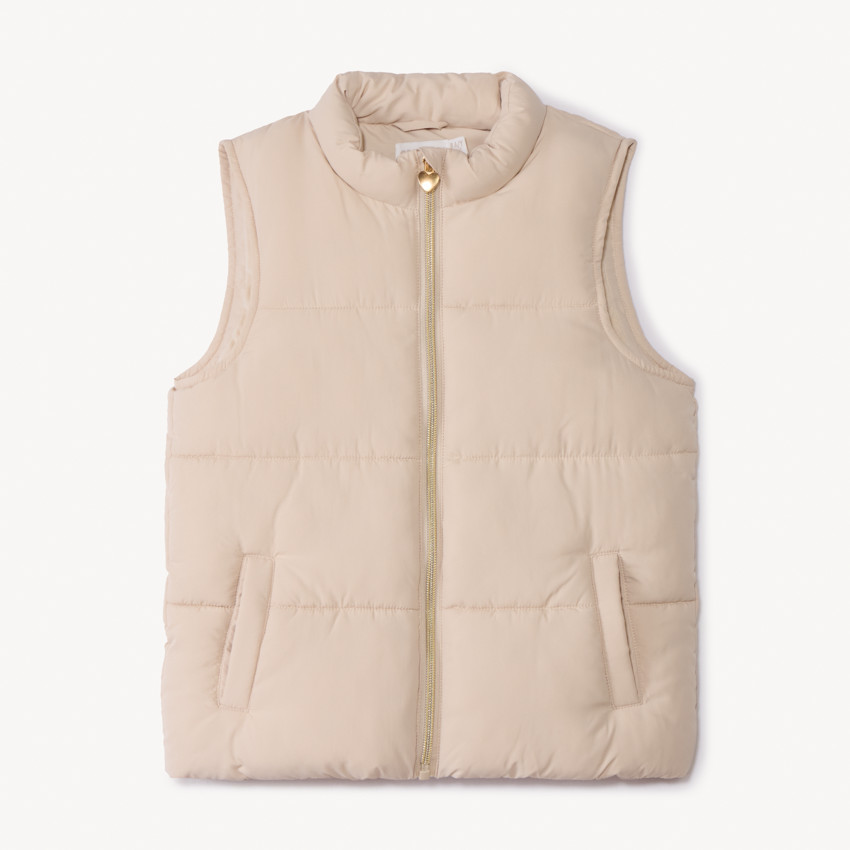 Chaleco acolchado sin mangas liso para niña 
