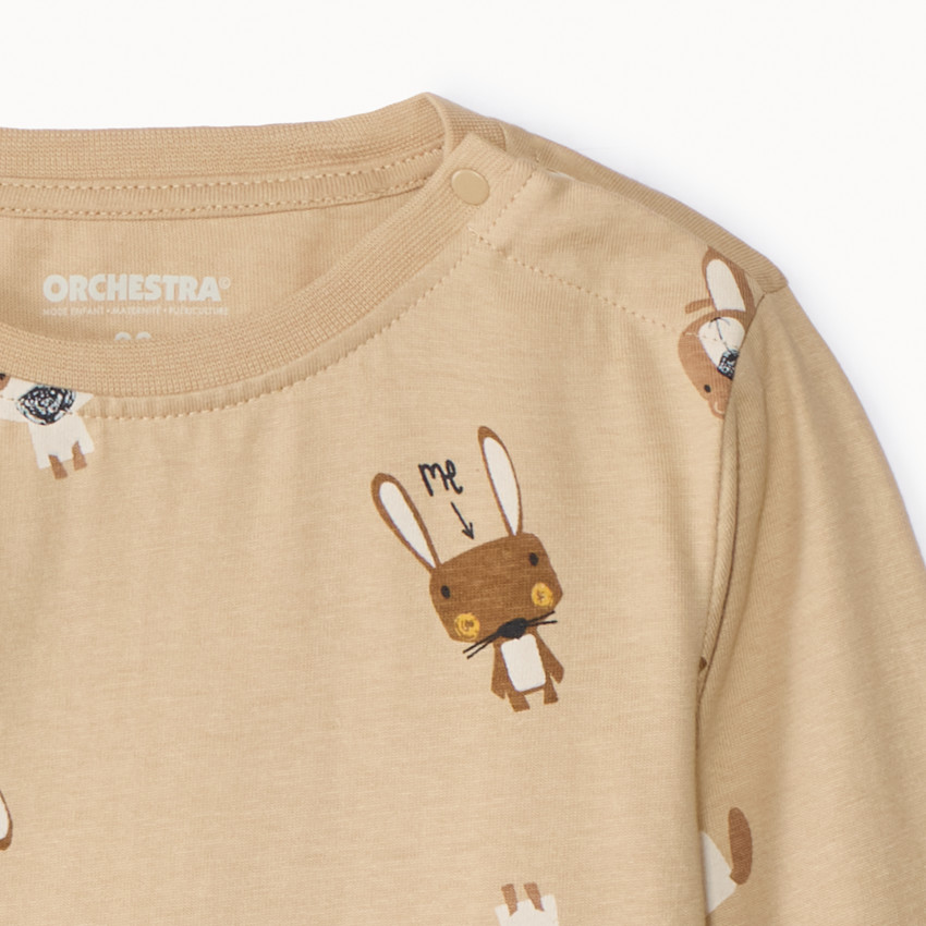 Camiseta de manga larga con estampado fantasía para bebé niño 