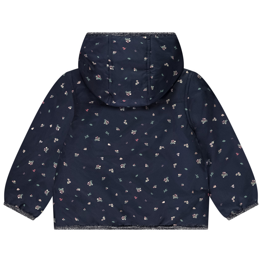 Chubasquero estampado floral forrado en sherpa para bebé niña 