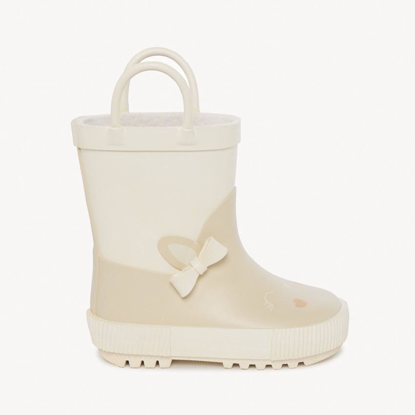 Botas de lluvia divertidas de conejo con asas para niña 