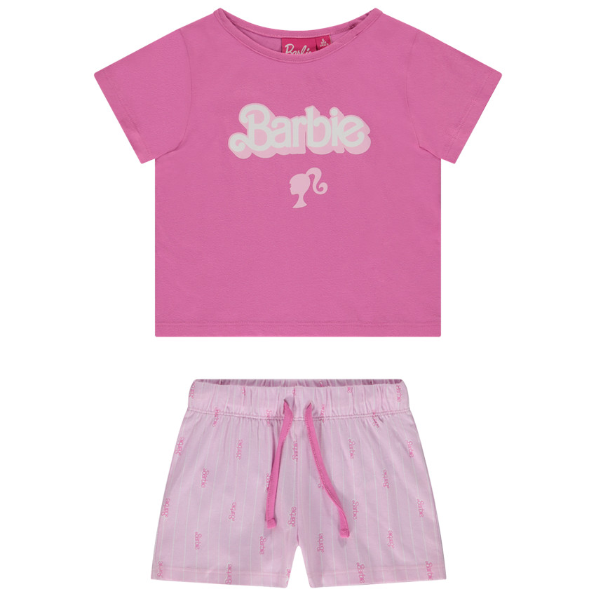 Conjunto de pijama corto de 2 piezas de Barbie para niña 