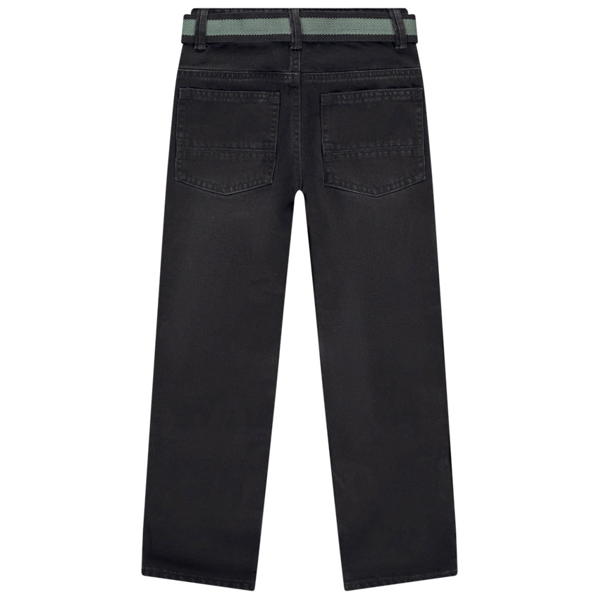 Vaqueros rectos efecto desgastado con cinturón desmontable para niño 