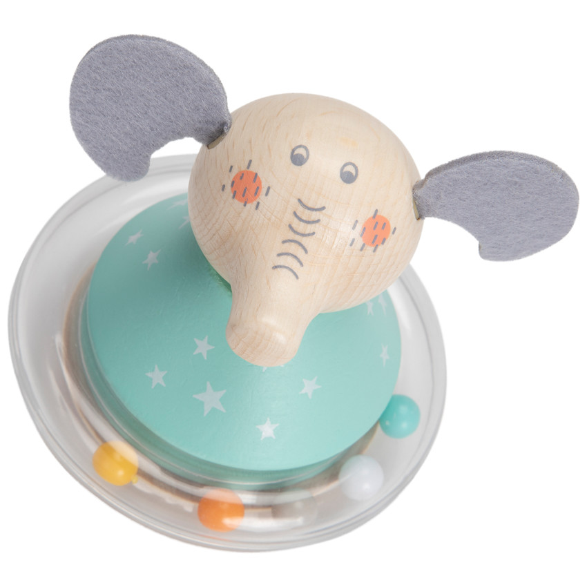 Sonajero culbuto a bolas - Elefante verde 