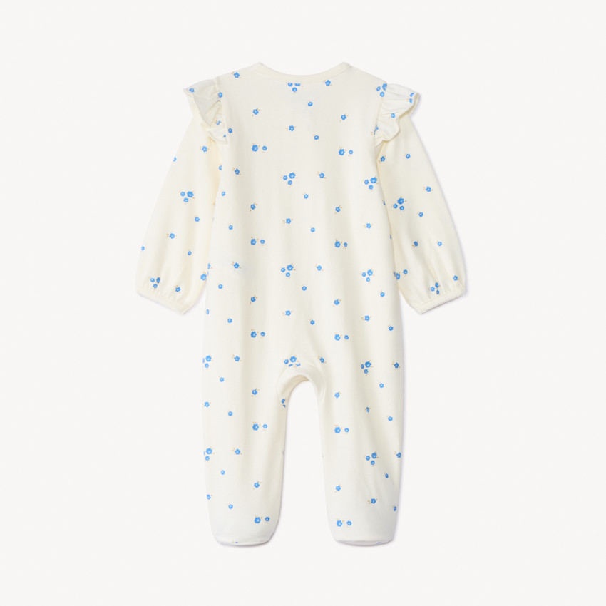 Pelele con cremallera y estampado de flores para bebé niña 