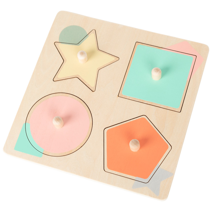 Puzle de madera Crazy Colors 5 piezas 