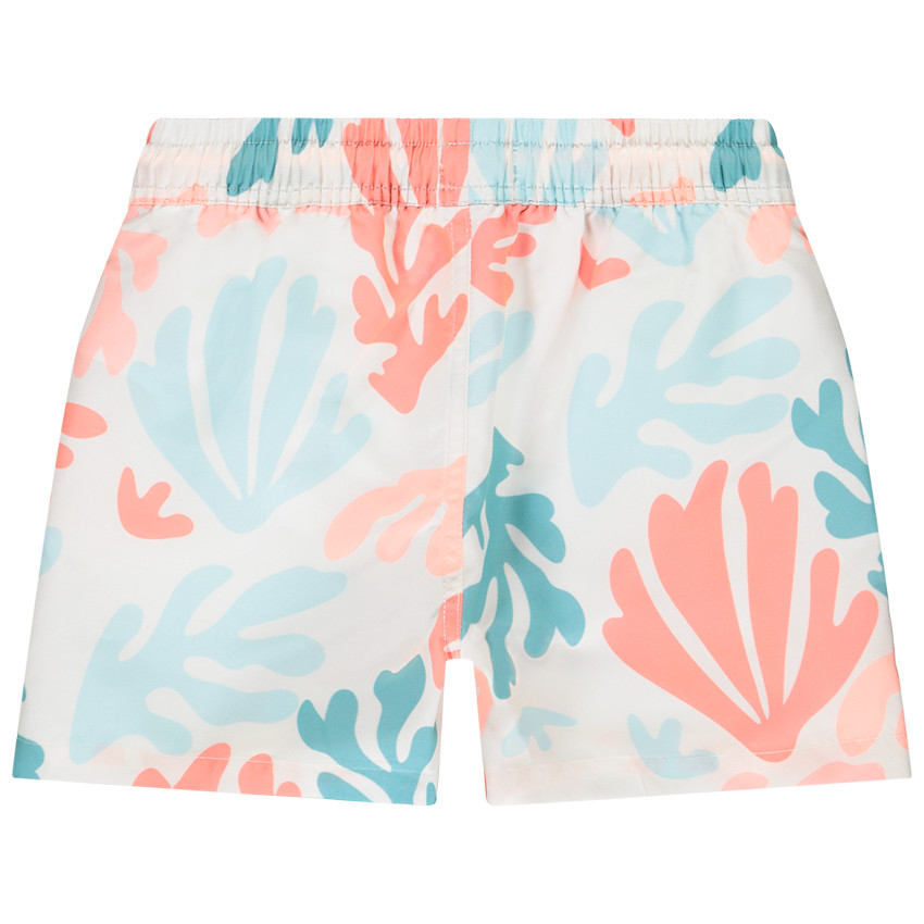 Bañador tipo short con estampado de corales de colores para niño 
