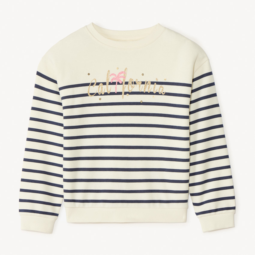Sudadera de felpa a rayas para niña 