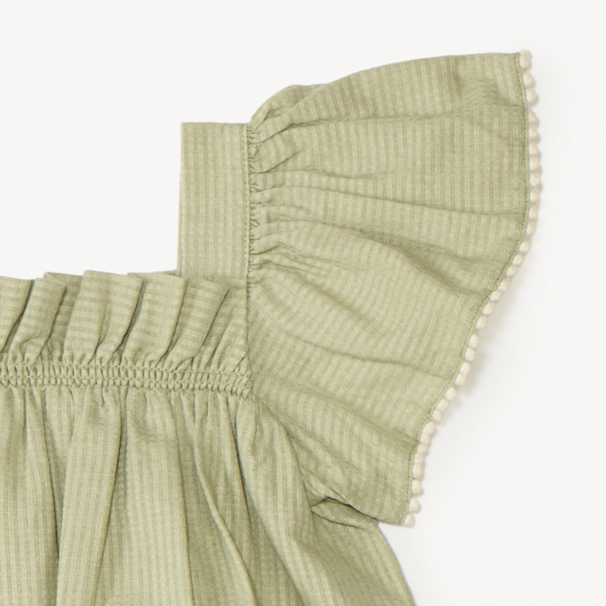 Conjunto corto de 2 piezas blusa + short para bebé niña. 