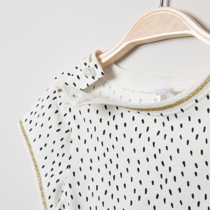 Vestido mangas cortas en algodon bio estampado all-over 