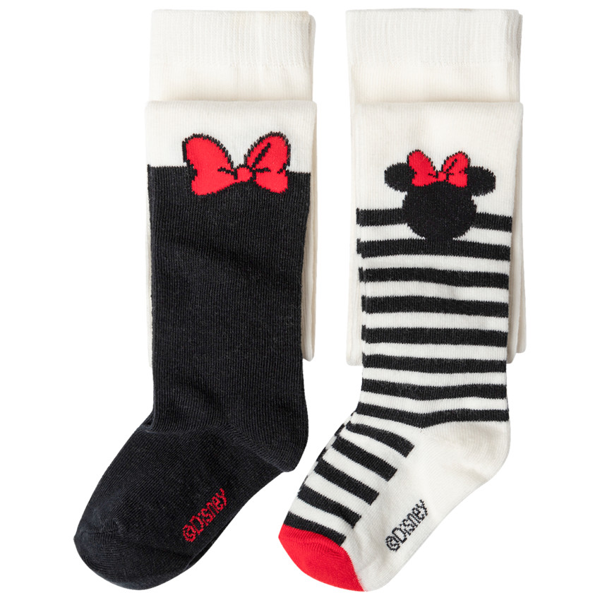 Pack de 2 leotardos grueso, rayado con  motivo  Minnie Disney  Additional Pack de 2 leotardos grueso, rayado con  motivo  Minnie Disney