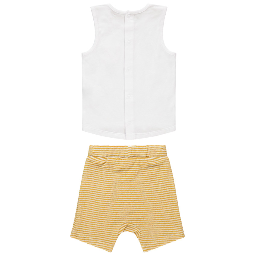 Ensemble avec débardeur motif jungle et bermuda en éponge rayé  Additional Ensemble avec débardeur motif jungle et bermuda en éponge rayé