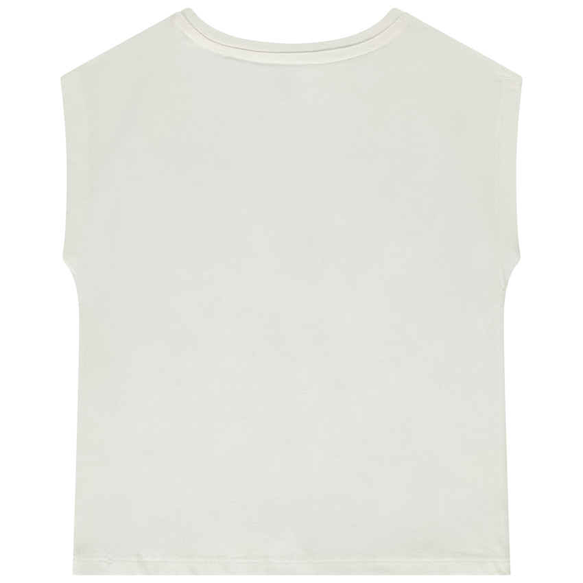 Camiseta manga corta motivo en cording niña 