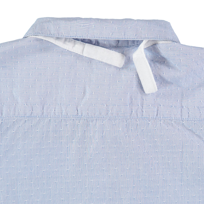 camisa mangas cortas con  jacquard y pajarita amovible 
