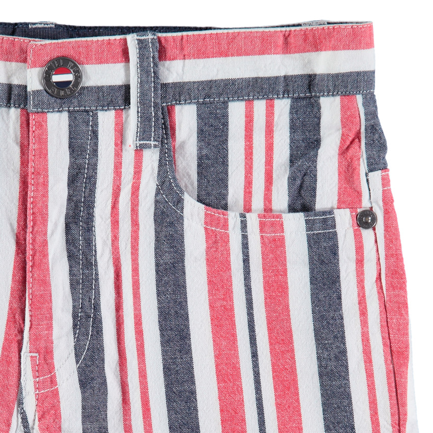 Júnior - Bermudas de algodón de rayas que contrastan 