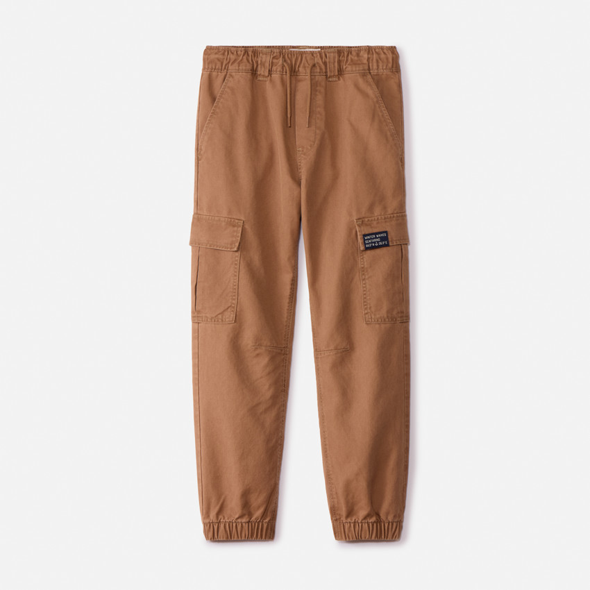 Pantalón cargo liso con bolsillos niño 
