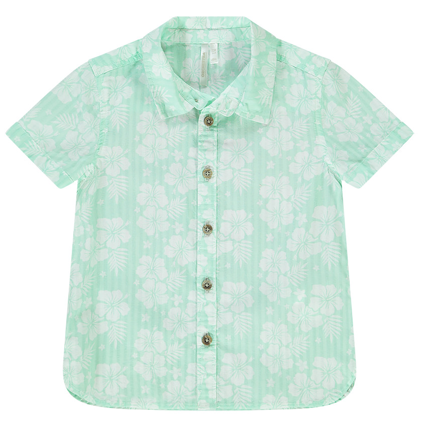 Chemise manches courtes imprimé hibiscus pour bébé garçon 