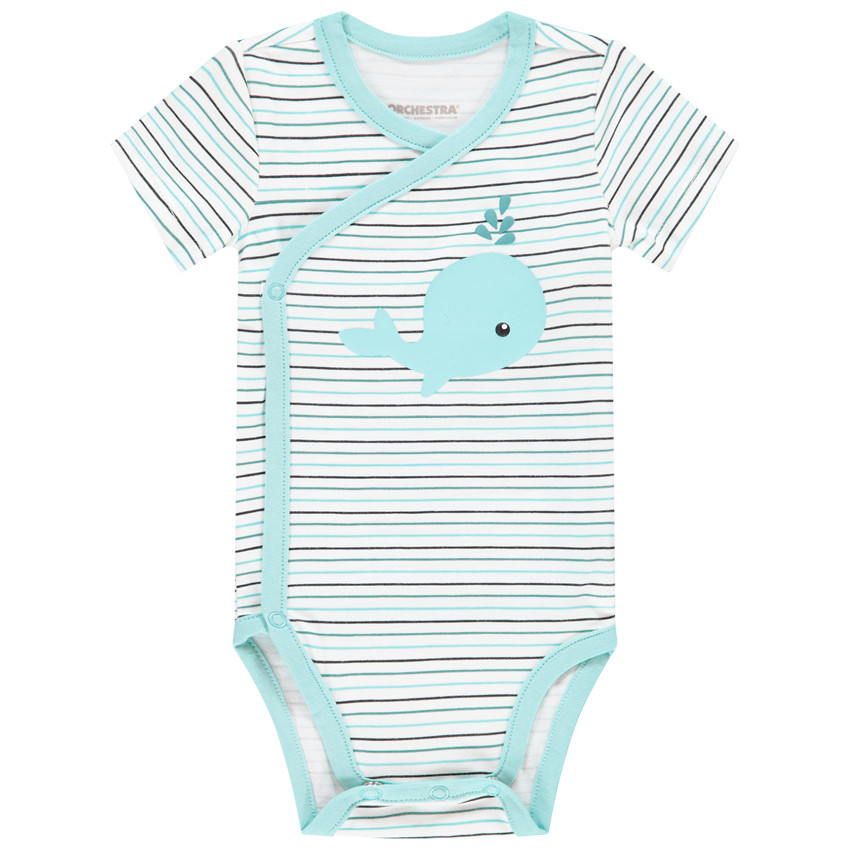 Pack de 5 bodies de manga corta estampados con ballenas para bebé niño  Additional Pack de 5 bodies de manga corta estampados con ballenas para bebé niño
