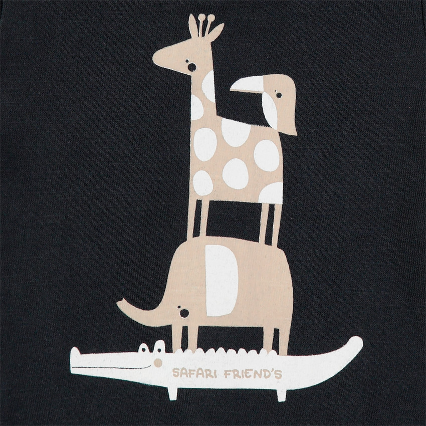 Conjunto con camiseta con estampado de animales y pantalón corto de rayas  Additional Conjunto con camiseta con estampado de animales y pantalón corto de rayas