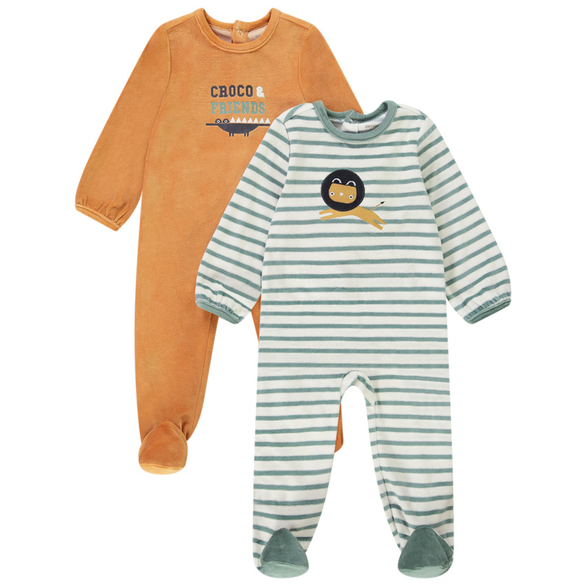 Lote de 2 peleles fantasía para bebé niño con aperturas diferentes según la edad 