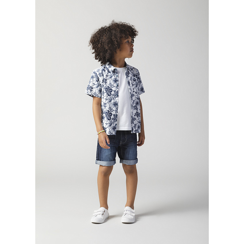 Camisa manga corta estampado vegetal 