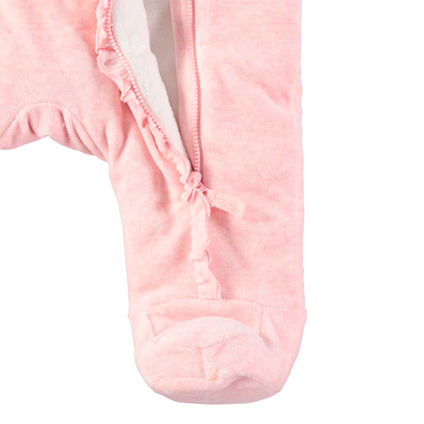 Mono de terciopelo con estampado de Smiley y volantes 