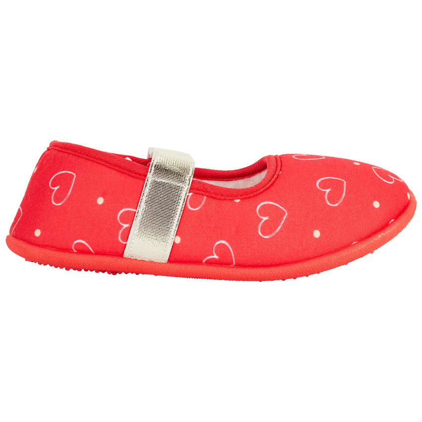 Pantuflas merceditas estampadas con corazones para niña 