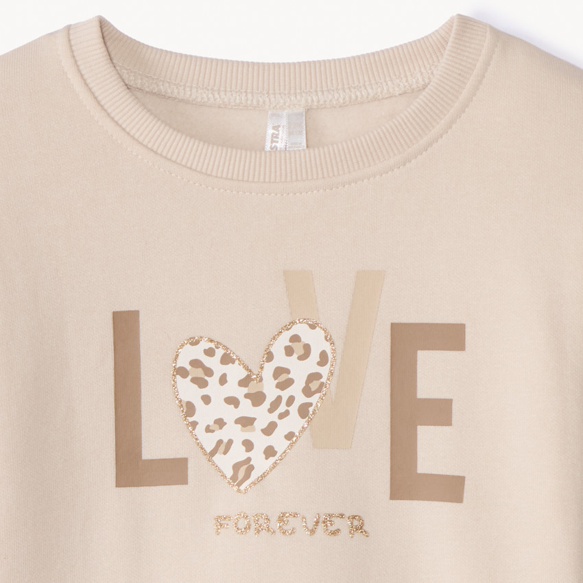 Sudadera lisa de felpa con estampado "Love" para bebé niña 