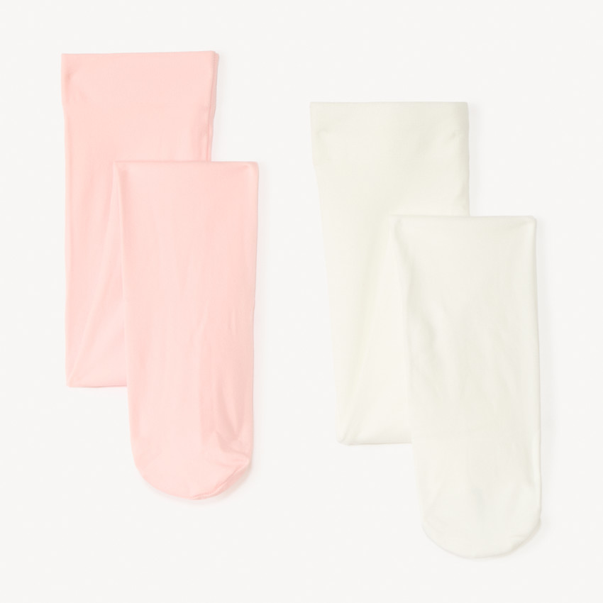 Pack de 2 medias unicolor para bebé niña 