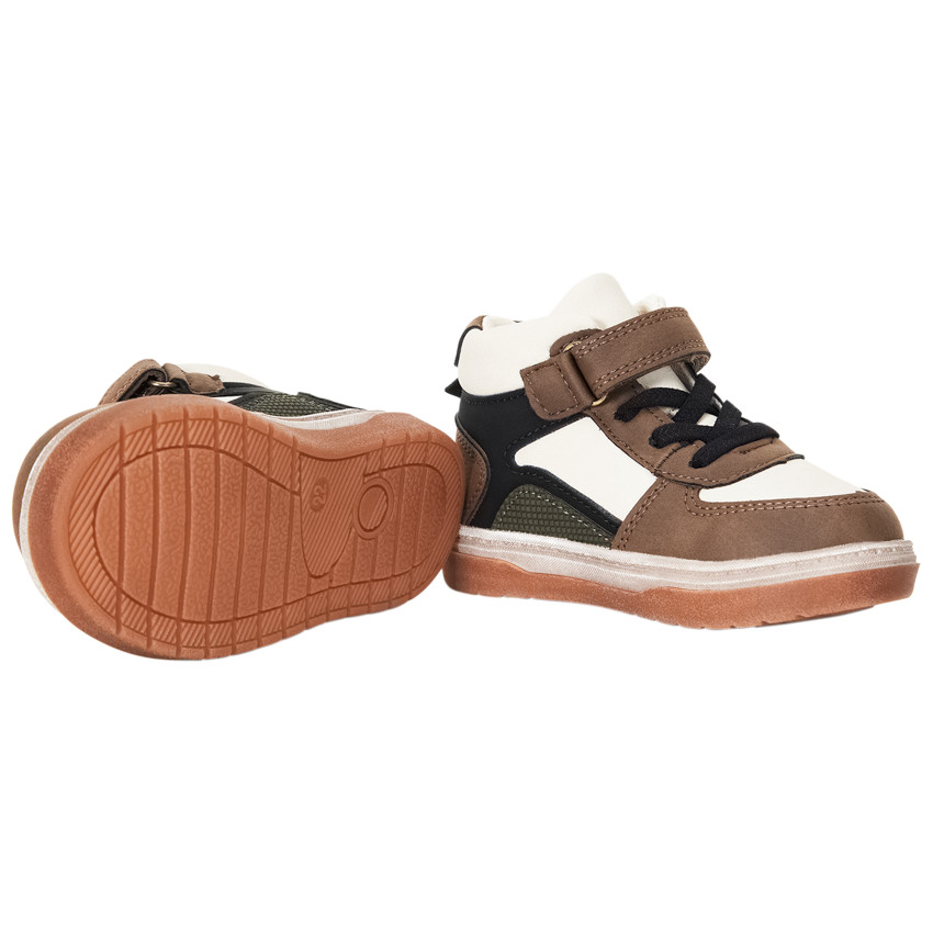 Zapatillas altas con velcro y cordones para bebé niño 