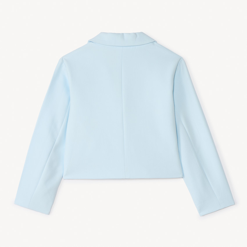 Chaqueta de lona estilo blazer en un color sólido para niña 