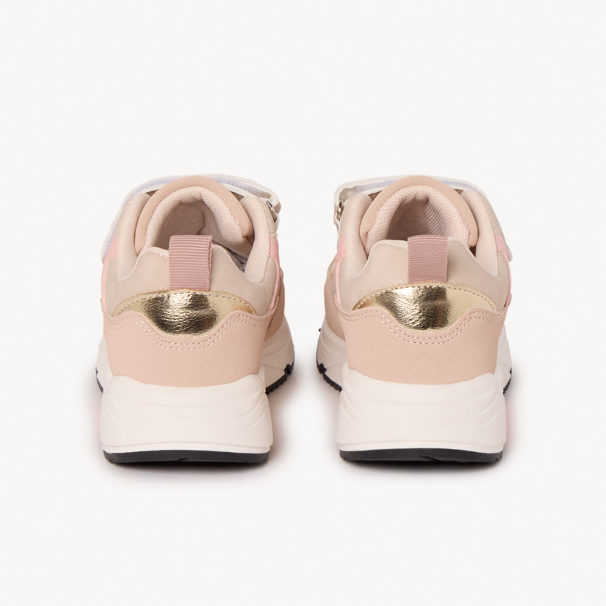 Zapatillas deportivas con cordones elásticos y velcro para niña 