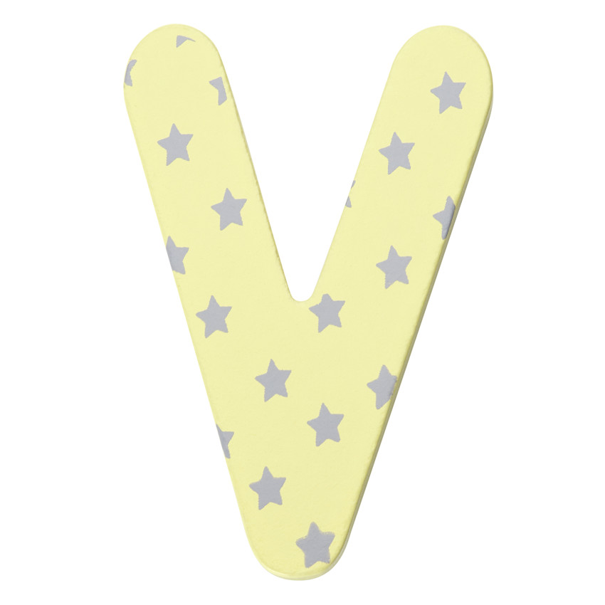 Letra decorativa de madera V 