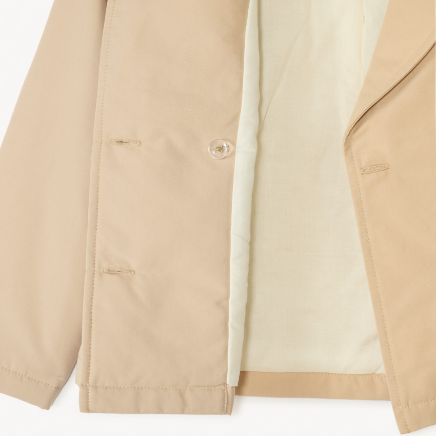 Trench corto liso de tela para niña 