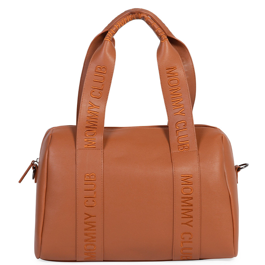 Bolso cambiador Mommy Club Signature de cuero vegano marrón 
