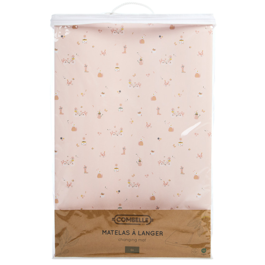 Matelas à langer Promenade Bucolique rose clair 