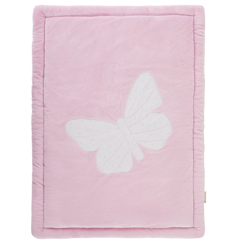 Alfombra de parque bicolor 70 x 95 cm con estampado de mariposas 