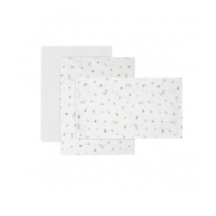 Juego de sábanas 3 piezas para Moisés y Carro Rabbit Beige 
