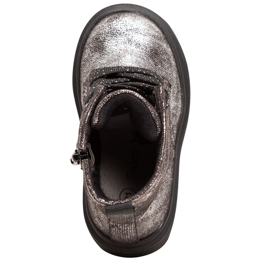 Botines plateados con cordones y cremallera del 20 al 23 