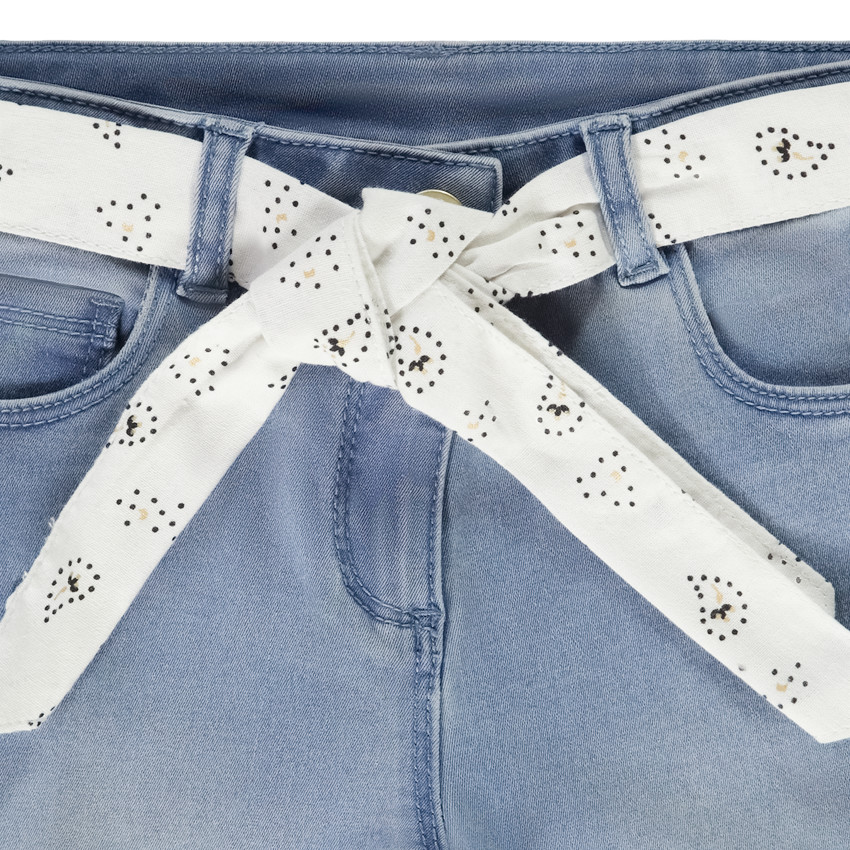 Jean slim con cinturón estampado para anudar para niña  Additional Jean slim con cinturón estampado para anudar para niña